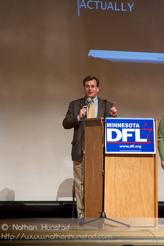 DFL Party Chair Brian Melendez addresses the SD59 convention